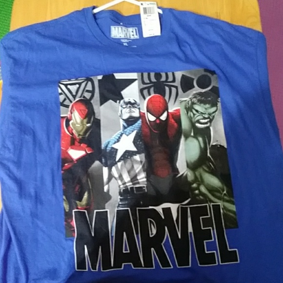 Blue extra large Marvel men's t-shirt Iron Man Cap - Picture 3 of 3